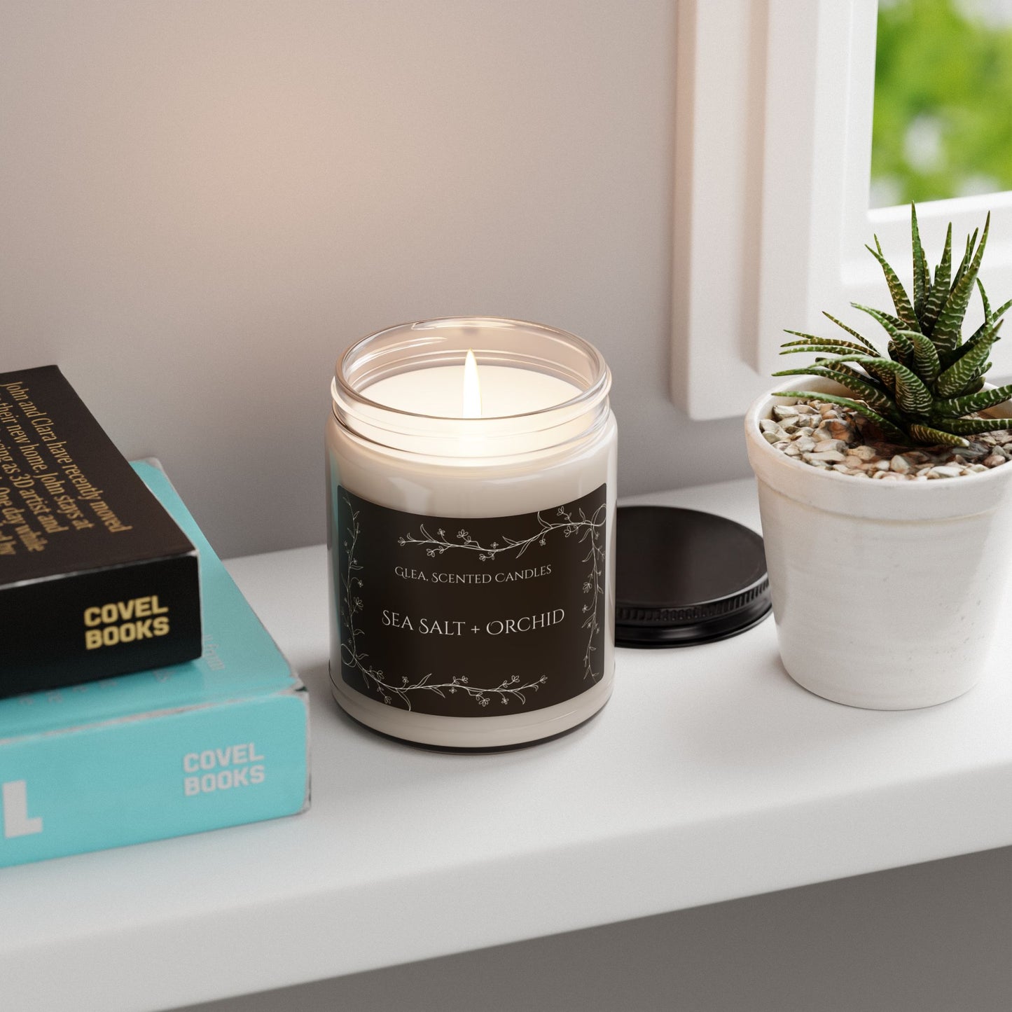 Sea Salt + Orchid Soy Candle — 9oz Scented Jar Candle