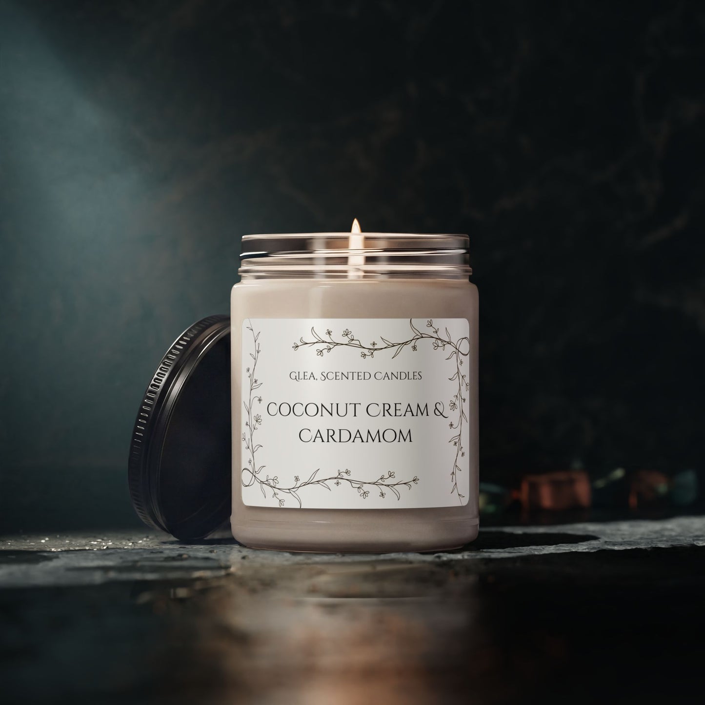 Coconut Cream & Cardamom Soy Candle — 9oz Scented Jar