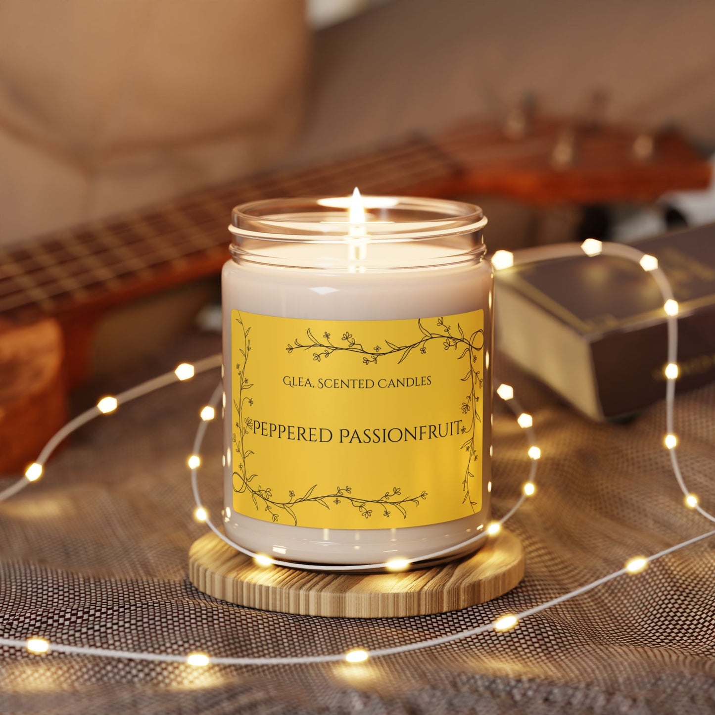 Peppered Passionfruit Soy Candle — 9oz Scented Jar for Home, Spa & Gifts