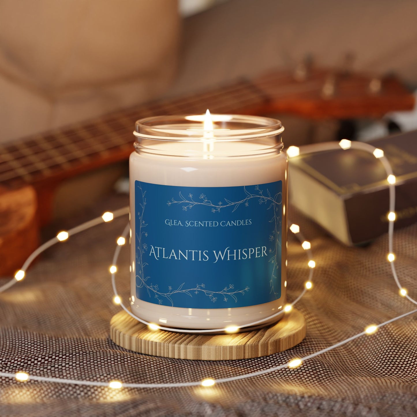 Atlantis Whisper Scented Soy Candle — 9oz Ocean Breeze Candle for Relaxation & Aromatherapy
