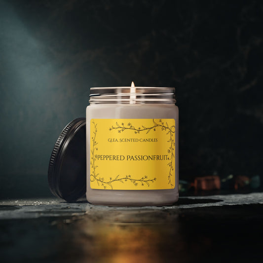 Peppered Passionfruit Soy Candle — 9oz Scented Jar for Home, Spa & Gifts
