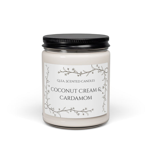 Coconut Cream & Cardamom Soy Candle — 9oz Scented Jar