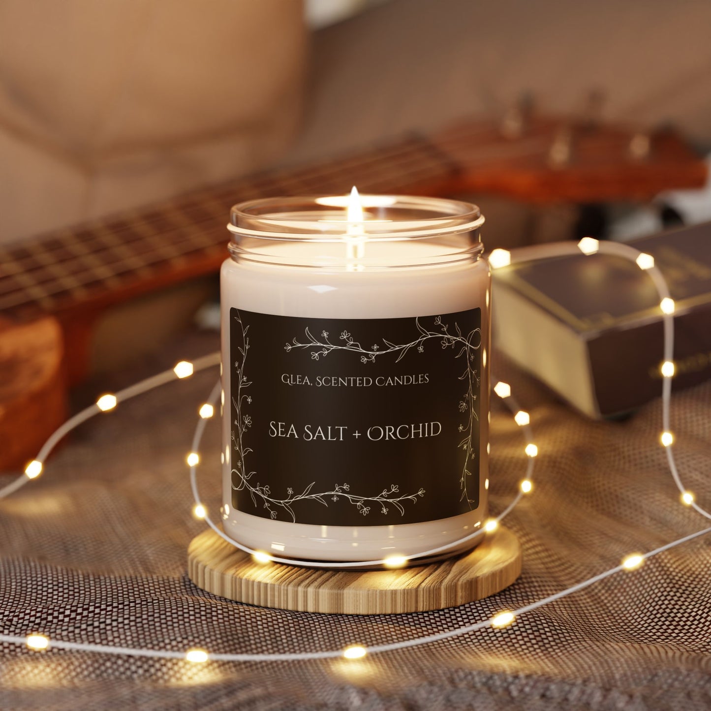 Sea Salt + Orchid Soy Candle — 9oz Scented Jar Candle