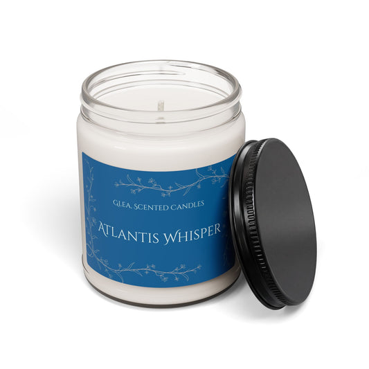 Atlantis Whisper Scented Soy Candle — 9oz Ocean Breeze Candle for Relaxation & Aromatherapy